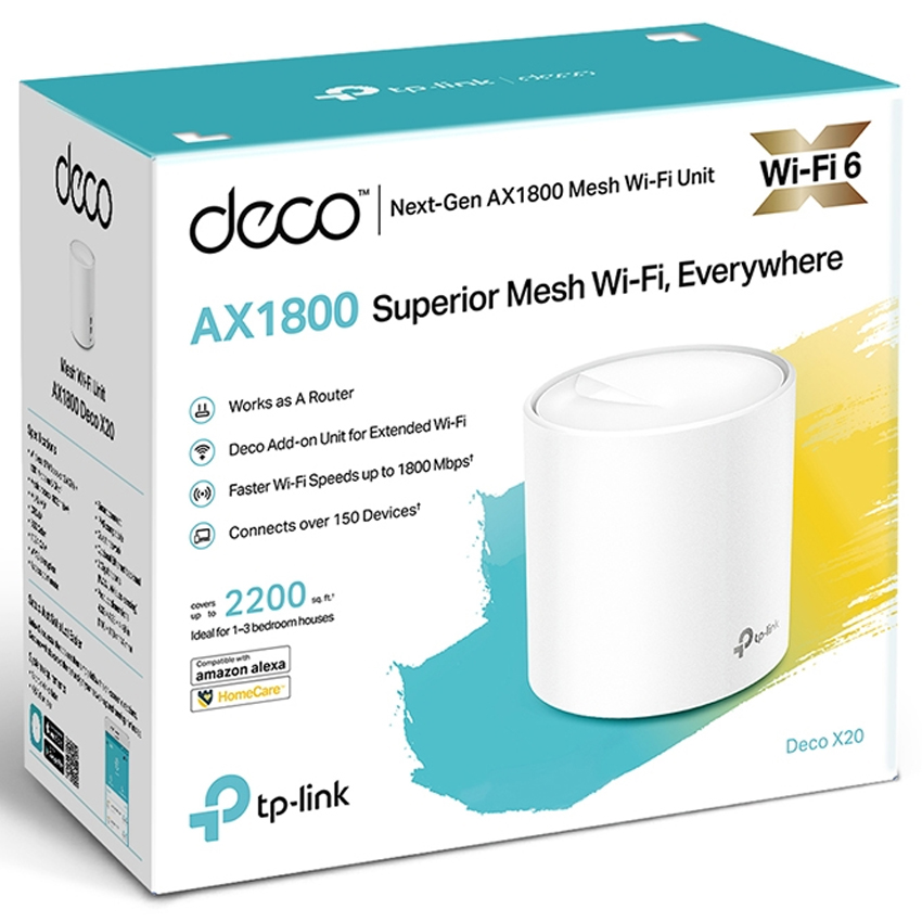 Access Point Tp-Link Deco X20 pack x 1 Ax1800 Wifi 6 Mesh Gigabit